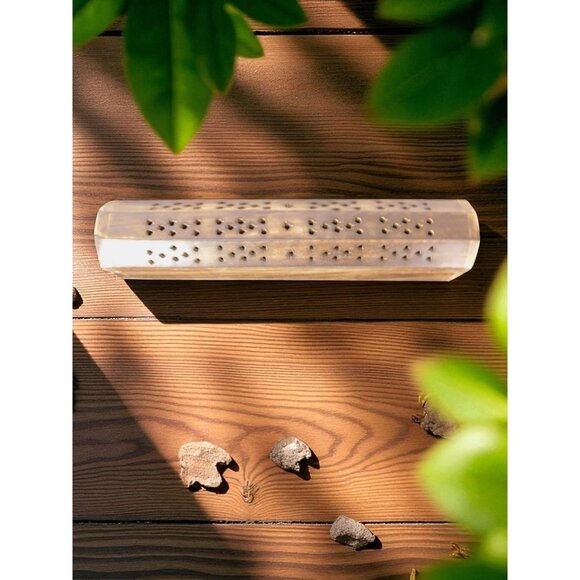 Wooden Incense Burner Box Holder Aromatherapy Cone Stick Storage Rustic Decor - Picture 1 of 11